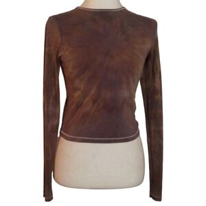 SKIMS Brown Tie-Dye Long Sleeve Top
